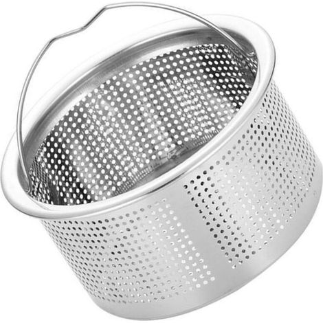 Passoire d'évier avec poignée, en acier inoxydable 304, pour bonde d'évier profonde, diamètre extérieur de 7,6 cm (3 po). (1/5)