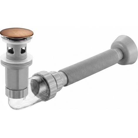 UNIVERSAL CLICK-CLACK WASHBASIN SIPHON REA FLOW BRUSH COPPER (1/5)
