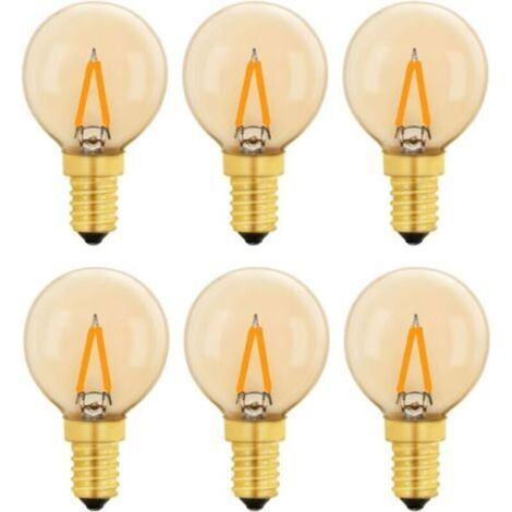 G40 Vintage Mini Ampoule E14 LED 1W, Ambre Edison Ampoule E14 de Remplacement 10W pour Lumières Décoratives, Blanc Chaud 2200K, Non Dimmable, Lot de 6 (1/3)