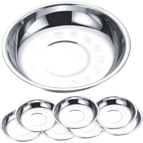 ces Assiettes Ronde Acier Inoxydable Pour Buffet Plateaux (1/5)