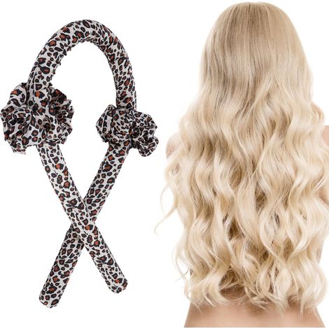 [Lockenband] + [DIY] + [Set für hitzefreie Haarwickler] + 100 cm mit Schaumstoffschwamm & Leopardenmuster (1/5)
