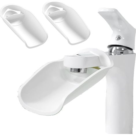 CCYKXA  Set of 3 Faucet Extensions, Child-Friendly Faucet Extenders, Tap Extenders for Children and Babies Washing Hands, Kitchen and Bathroom Washing, White (1/5)