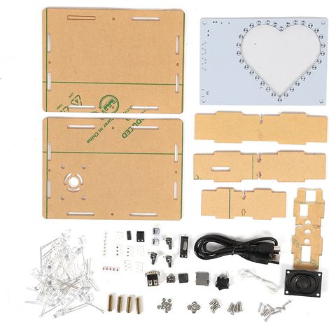 Lampe Cœur LED Coloré avec Boîte à Musique MP3 - Kit DIY Électronique Cadeau Créatif (1/5)