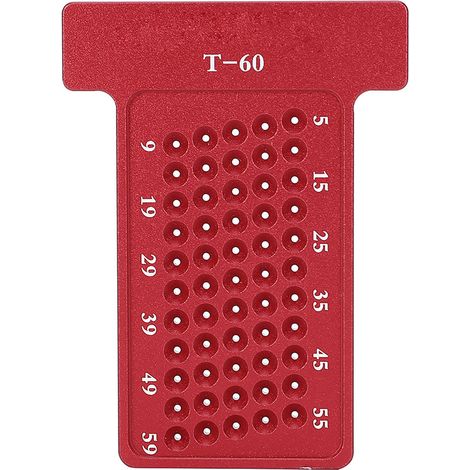 Woodworking T Type Scriber Aluminum Alloy Hole Gauge Carpenter Marking Tool (Red) (1/5)