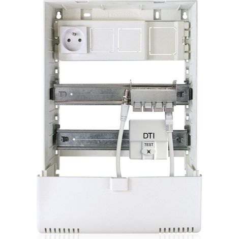 Cahors – Tableau de communication TC 352 – DTI optique pour fibre – Brassage RJ45 – Répartiteur TV coaxial – Installation rapide et conforme