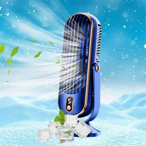 Ventilateur tour sans pales pivotant à 720°, ventilateur oscillant silencieux bleu-- (1/5)