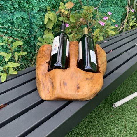 Portabottiglie vintage in abete rosso per bar, soggiorno, cucina. Legno naturale, doppie vasche irregolari. (1/5)