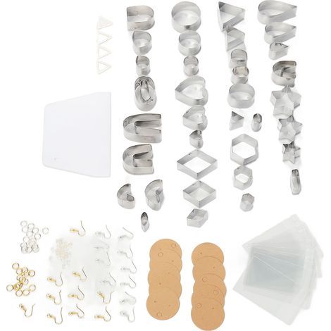 Set mit 141 Tonausstechformen, multifunktionale Ausstecher aus Edelstahl zur Herstellung von Ohrringen, Schlüsselanhängern und zum Backen. (1/5)