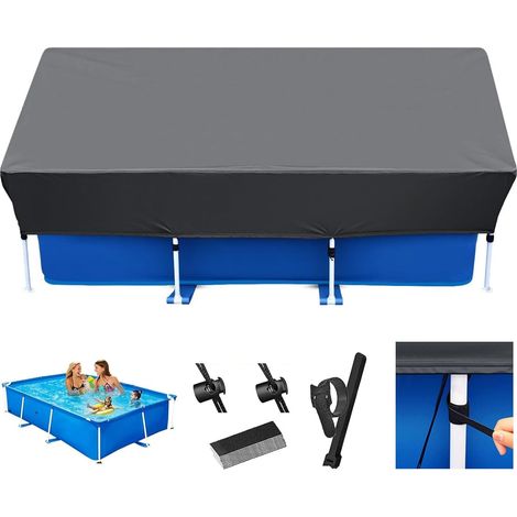 Bâche de Piscine Rectangulaire avec Fixer Cordon de Serrage (1/5)