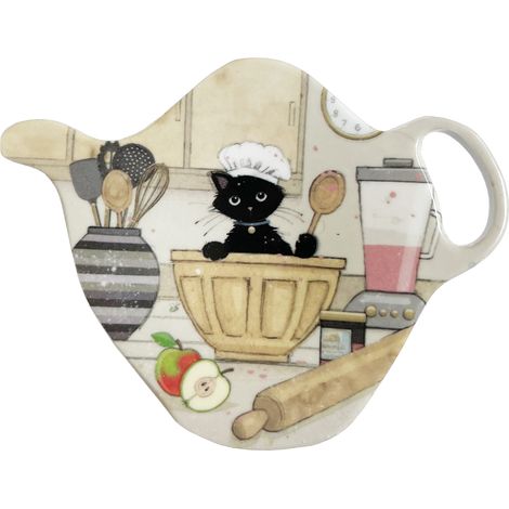 Soucoupe pour sachet de thé Chaton pâtissier
