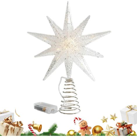 CCYKXA Weihnachtsbaumspitze – Sternförmige Weihnachtsbeleuchtung, festliche Dekoration für den Weihnachtsbaum und Familienfeiern (1/5)
