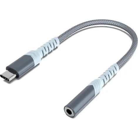 Câble adaptateur USB-C vers jack 3,5 mm pour écouteurs. Fil de connexion audio en nylon résistant. Profitez d'un son clair. (1/5)