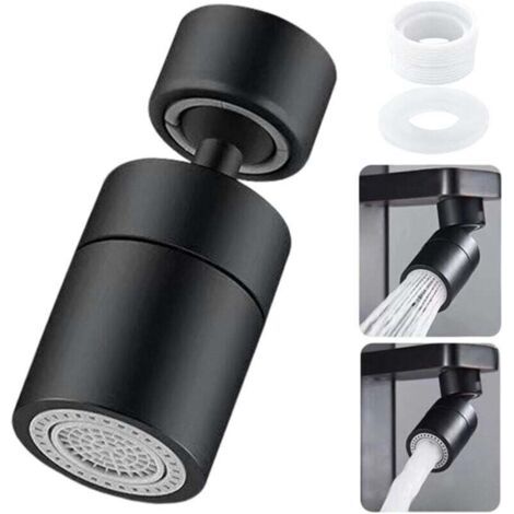 Robinet pivotant à 80 ° - 2 fonctions de pulvérisation - Économiseur d'eau pour robinets de cuisine et de salle de bain