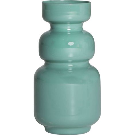 Vase décoratif vert en verre style contemporain finition laquée - Vert laqué contemporain (1/4)