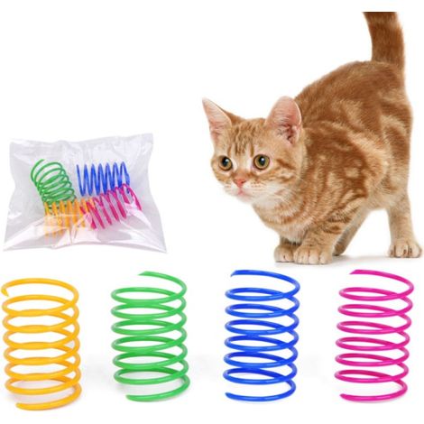 24 pezzi di giocattoli a molla colorati per gatti, giocattoli interattivi per gatti, giocattolo a molla a spirale interattivo in plastica resistente (1/5)