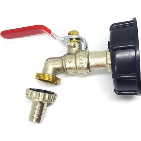 Robinet de réservoir 1 000 l, adaptateur de réservoir de vidange IBC S60X6, vanne de sortie de robinet 1/2 pouce, robinet en laiton pour IBC 1 (1/4)