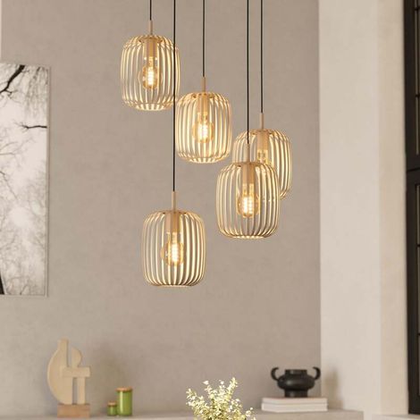 [GEBRAUCHT] B-Ware Hängelampe Romazzina sandfarben Stahl Ø 50 cm 5-flg dimmbar Eglo (1/2)