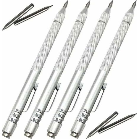 4 pcs Pointe à Tracer, pointe en carbure de tungstène, corps en aluminium, aimant intégré, pour marquage sur acier trempé, inoxydable, céramique et verre (1/5)