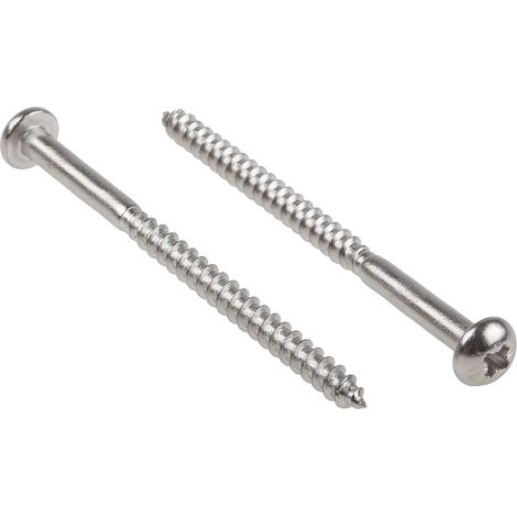 Vis à bois, 5mm, tête Ronde 75mm, en Acier Inoxydable A2 304 ( Prix pour Sachet de 50 )