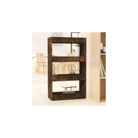 Bibliothèque-Séparateur de pièce Chêne fumé Bois d'ingénierie (1/5)
