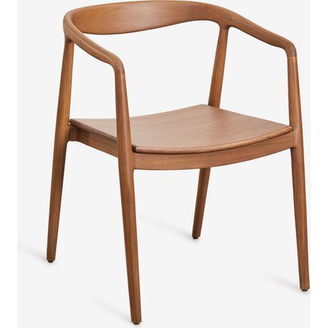 Pack de 4 sillas de jardín en madera de teca Rokan SKLUM             