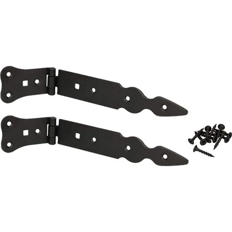 KOTARBAU Lot de 2 rubans de chargement 200 mm - Charnières de porte - Charnières de porte - Charnières de porte - Noir - Antirouille - Ferrure de construction robuste (1/5)
