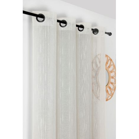 Voilage tamisant lin mélangé - 140x280cm - Blanc