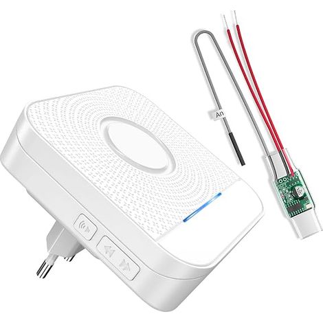Wireless Radio Signal Extension Kit for Doorbell and Gong  Suitable for existing doorbell systems, 1 socket receiver + 1 radio converter (3-24 V AC/DC) (1/5)