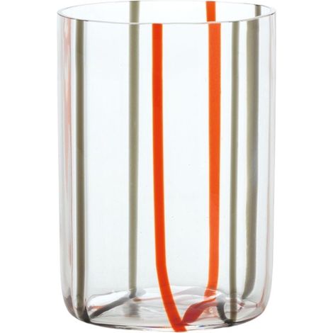 Bicchiere Tirache Zafferano in vetro borosilicato bicolore Rosso-grigio box 6 pezzi (1/4)
