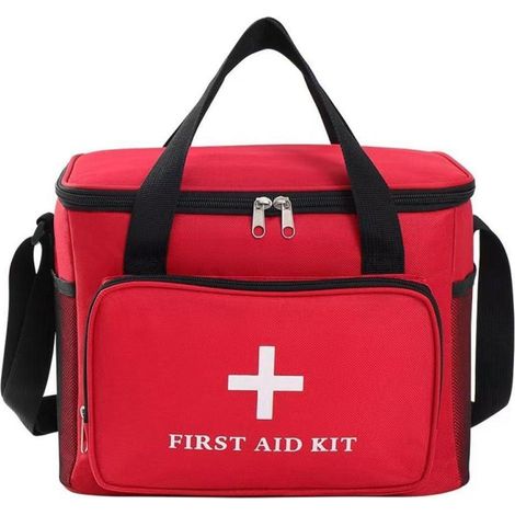 Erste Hilfe Tasche groß, wasserdicht, mit Griff & Schultergurt, Rot