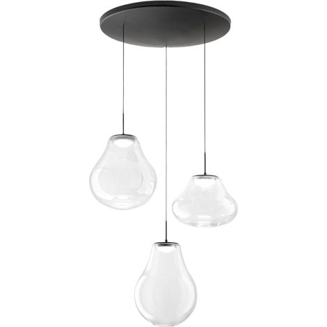 Suspension Deva Ø500 Mm, Led 42W, 4530 Lm, Température 2700K-4000K, Dimmable, Structure Métallique Et Verre Borosilicate Transparent. (1/3)