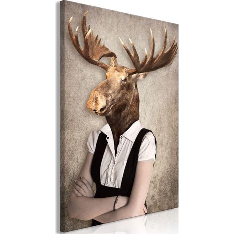 Tableau Imprimé "Brainy Moose" 60 x 90 cm (1/2)