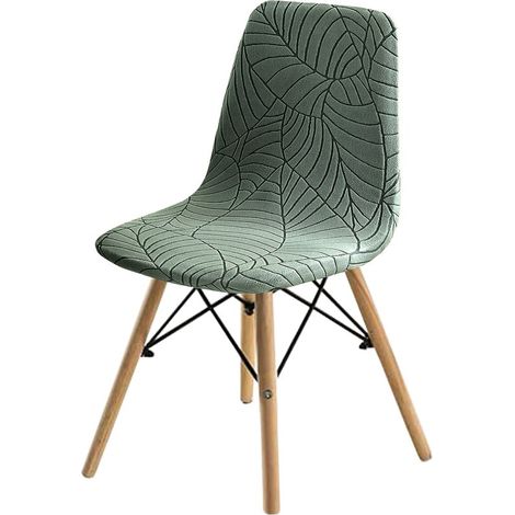 Funda elástica de jacquard de color liso para silla, mesa y sillas modernas minimalistas, color blanco. (1/5)
