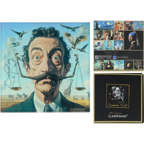 Carmani, posavasos de cristal de aproximadamente 11,5 x 11,5 cm inspirado en las pinturas de Salvador Dalí. (1/5)