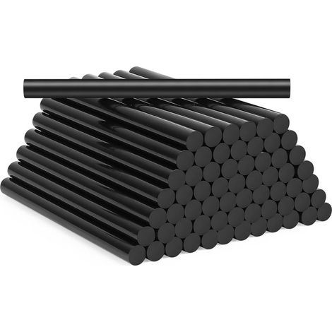 64 Pcs Baton de Colle pour Pistolet 7mm x 100 mm, Bâtons de Colle Chaude 7mm, Baton de Colle Pistolet pour Colle Pistolet à Colle Chaude noir Séchage Rapide pour Bricolage Artisanat (1/5)