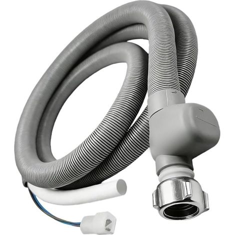 A02V-Aquastop Tuyau d'alimentation en eau de 1,85 m avec vanne d'arrêt intégrée, tuyau d'alimentation en eau pour machine à laver et lave-vaisselle, pièce de rechange grise pour éviter L (1/5)