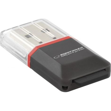 Esperanza EA134K lecteur de cartes Noir, Argent, Transparent USB 2.0 (1/4)