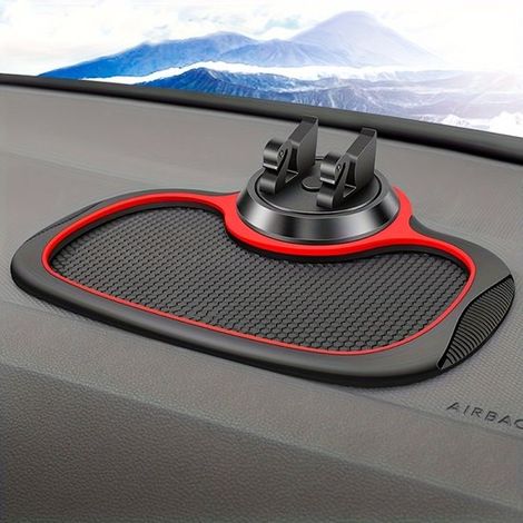 Multifunktionale 3-in-1-Antirutschmatte. Geeignet fürs Auto, mit drehbarer Handyhalterung, versteckter Kennzeichenhalterung und Staufach. (1/5)