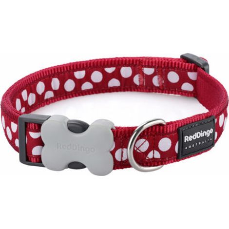 Hundehalsband Red Dingo Punkte (1,5 x 24-36 cm) (1/2)