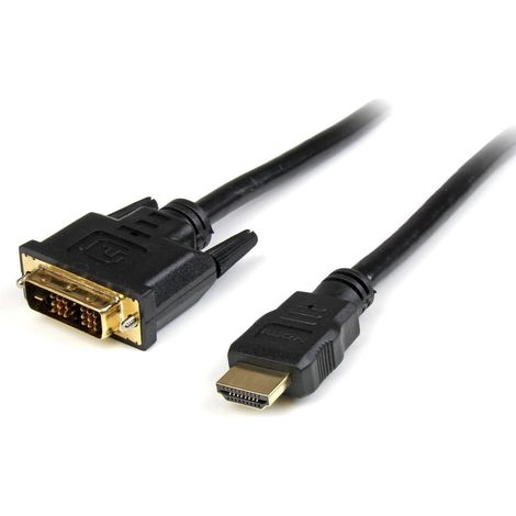 câble HDMI 3m DVI-D (mâle / mâle) - HDMI / DVI Câble vidéo Noir - HDMI / DVI câble adaptateur avec contacts plaqués or (1/5)
