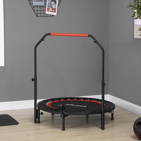 Mini trampolino fitness 102 cm con LCD, maniglia regolabile 4 livelli, pieghevole, nero DESVIAE (1/5)