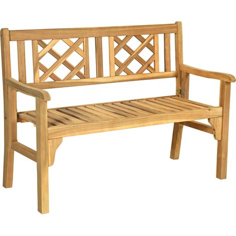 Banc de patio pliable avec dossier et accoudoirs incurvés (1/5)