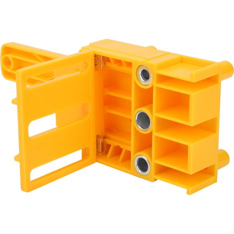 Ensemble de 8 poinçons, forets et guides de tourillons pour travaux de menuiserie, jaune (1/5)