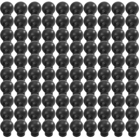 Lot de 100 butées de câble en plastique noir pour bricolage, avec connecteur et cache-interrupteur. (1/5)