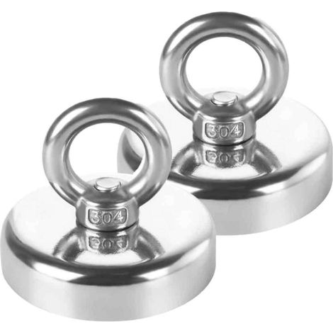 Magnétisme De Pêche - Aimant Néodyme Ronde 25 mm - Pour Récupération Sous Eau Et Levage - 2 Pièces (1/5)