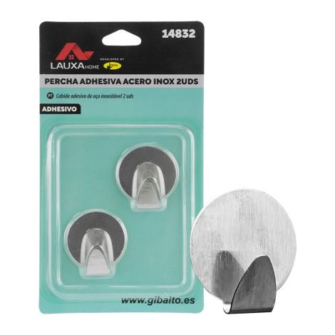 Perchas Multifunción Lauxa Home 2 Uds Acero Inoxidable Adhesivo  3.5cm Pack 12 Uds (1/5)