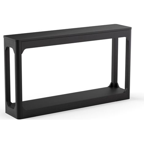Mesa consola negra de 140 cm con estante inferior de MDF (1/5)