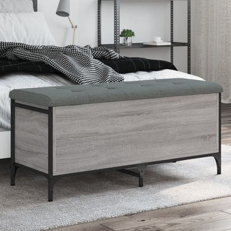 vidaXL Sitzbank mit Stauraum Grau Sonoma 102x42x45 cm Holzwerkstoff (1/5)