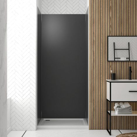 Set 3 Pannelli a parete in Alluminio Grigio 90 x 210 cm con Profili Cromati
