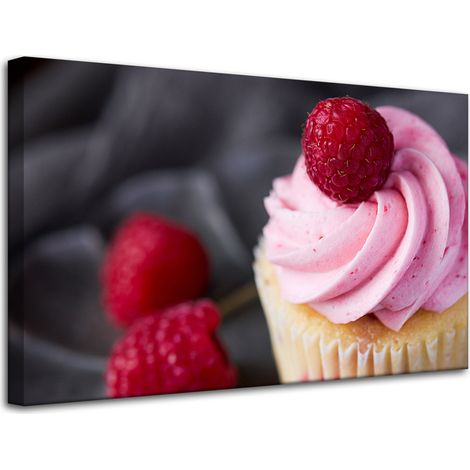 Stampa su tela "Cucina: Lampone e Cupcake" 80x50